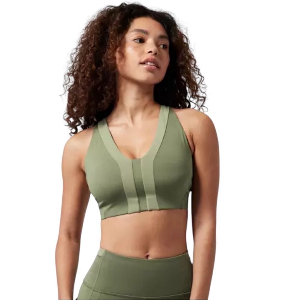 Athleta Allyson Felix Legend V-Neck Bra Eucalyptus Olive Heather XXS NWOT NWD